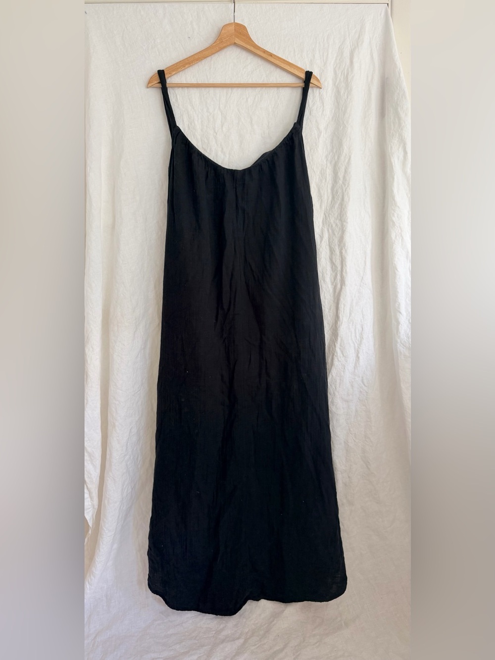 Old Navy Womens Maxi Dress Tie Back Shirred Black Gauzy 2XL